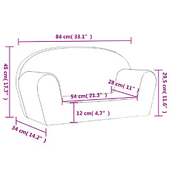 vidaXL Canapé enfants 2 places gris clair avec étoiles peluche douce pas cher