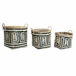 Acheter Set de basket DKD Home Decor Noir Naturel Bambou 40 x 38 x 38 cm