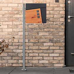 Boîte aux lettres 37x36,5x11 cm anthracite/imitation bois en acier ML-Design