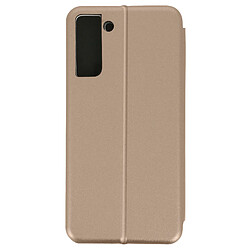 Avizar Étui Galaxy S21 Plus Porte-carte Support Vidéo Effet Satinée rose champagne