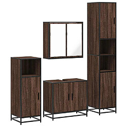 vidaXL Ensemble de meubles de salle de bain 4 pcs chêne marron