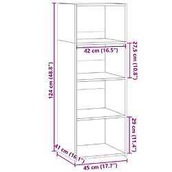 vidaXL Buffet haut chêne fumé 45x41x124 cm bois d'ingénierie pas cher