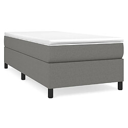 Maison Chic Lit Adulte - Lit simple Lit à sommier tapissier et matelas moelleux - Meuble de Chambre - Gris foncé 90x190 cm Tissu -MN41971