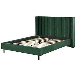 Beliani Lit double en velours vert 140 x 200 cm VILLETTE pas cher