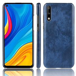 Wewoo Coque Rigide Pour Huawei Enjoy 10s Shockproof Litchi PC + PU Case Blue