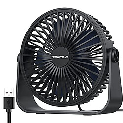 Ventilateur de Bureau USB, ventilateur de Table à Vent Fort Réglable à 3 Vitesses, mini Ventilateur Personnel à Rotation de 360 Degrés, ventilateur de Refroidissement Portable de 5,5 Pouces pour la Maison de Bureau