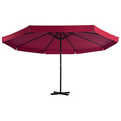 Helloshop26 Parasol d'extérieur diamètre 5 m avec base portable - Rouge