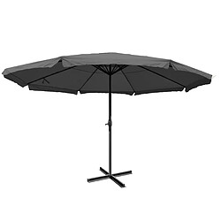 Decoshop26 Parasol pour jardin terrasse Ø 5m polyester alu 28kg anthracite sans pieds de parasol 04_0003869