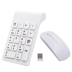 Acheter Extensions De Clavier Sans Fil Du Clavier Numérique 2.4G Avec Souris Pour Ordinateur De Bureau Blanc