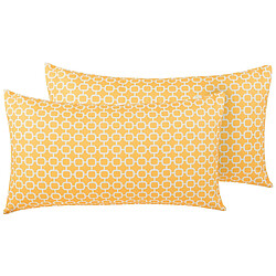 Beliani Lot de 2 coussins de jardin jaune 40 x 70 cm ASTAKOS