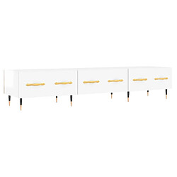 Maison Chic Meuble TV scandinave - Banc TV pour salon blanc brillant 150x36x30 cm bois d'ingénierie -MN33100