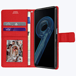 Acheter Avizar Housse Realme 9i , Oppo A76 et Oppo A96 Clapet Portefeuille Stand Vidéo rouge