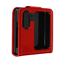 Avizar Coque pour Oppo Find N2 Flip Clapet Languette Magnétique Chesterfield rouge