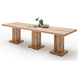 Table à manger en chêne sauvage laqué mat - L.400 x H.76 x P.120 cm -PEGANE-