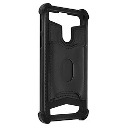 Avizar Coque Smartphone 4.7'' à 5'' Souple Coins Bumper Portecarte Amovible Noir