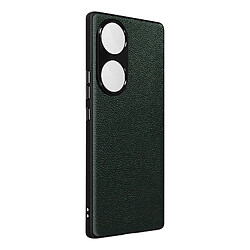 Avizar Coque pour Honor 70 Cuir Véritable Texture Grainé Rigide Ultra fine Vert Foncé