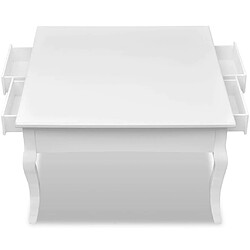 Maison Chic Table basse pour salon | Table à café avec 4 tiroirs Blanc -GKD84842 pas cher