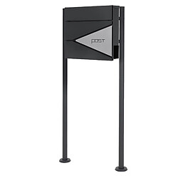 ML DESIGN MODERN LIVING Boîte aux lettres sur pieds boîte postale anthracite/argent moderne 37x37x11 cm pas cher