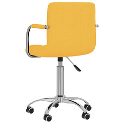 Avis vidaXL Chaise pivotante de salle à manger Jaune moutarde Tissu