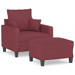 vidaXL Fauteuil avec repose-pied Rouge bordeaux 60 cm Tissu