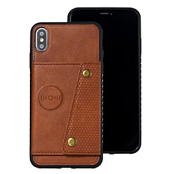 Wewoo Coque Fashion Etui de protection en cuir pour iPhone XS Max Marron