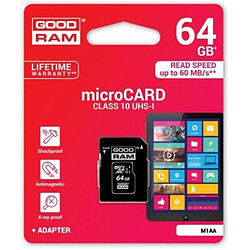 Carte Mémoire GoodRAM 64 Go (Avec Adaptateur carte SD)