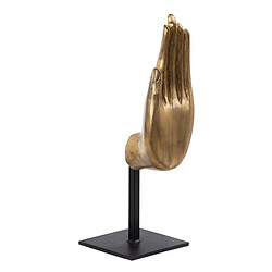 BigBuy Home Figurine Décorative Noir Doré Bois 10 x 12 x 30 cm