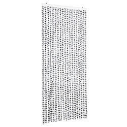 vidaXL Rideau anti-mouches gris clair et gris foncé 56x200 cm chenille