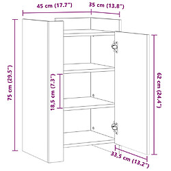 vidaXL Buffet noir 45x35x75 cm bois d’ingénierie pas cher