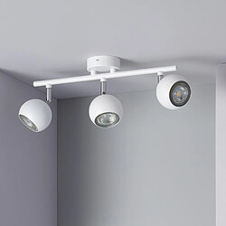 Ledkia Plafonnier Orientable Aluminium Ates 3 Spots Blanc