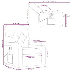 vidaXL Fauteuil de massage inclinable électrique Marron foncé Tissu pas cher