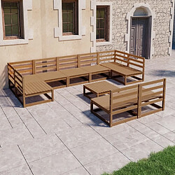 Maison Chic Salon de jardin 10 pcs - Table et chaises d'extérieur - Mobilier/Meubles de jardin Moderne bois de pin massif -MN34883