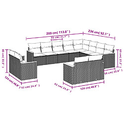 Avis Maison Chic Salon de jardin avec coussins 12 pcs | Ensemble de Table et chaises | Mobilier d'Extérieur beige résine tressée -GKD84294