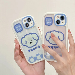 GUPBOO Étui pour iPhone13 Étui de téléphone pour chien Blue Plaid Line Soft