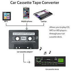 Accessoire Autoradio Adaptateur Cassette Stéréo Jack 3.5mm Pour Lecteur CD MP3 YONIS pas cher