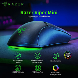 Universal Mini souris filaire 61g légère 8500dpi PAW3359 capteur optique chromaticité RVB souris gaming vitesse de la souris vitesse