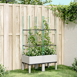 vidaXL Jardinière avec treillis blanc 80x40x142,5 cm PP