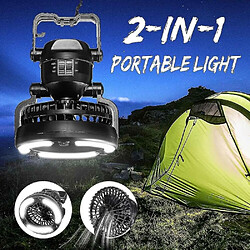 Avis Lanterne De Camping Led Portable Avec Ventilateur De Plafond Combo 2-en-1 18 Lampes De Tente Led Super Lumineuses Ou Randonnée De Pêche En Plein Air