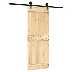 vidaXL Porte coulissante et kit de quincaillerie 80x210 cm pin massif