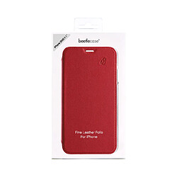 BEETLECASE Étui pour iPhone 12/iPhone 12 Pro Folio Premium en Cuir avec Dos en Cristal Rouge pas cher