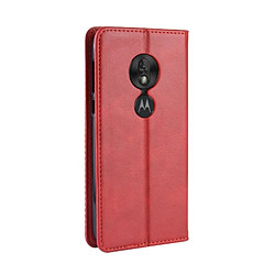 Avis Wewoo Housse Coque Étui en cuir à boucle magnétique avec texture rétro et pour Motorola Moto G7 Play (version UE), support emplacements pour cartes porte-monnaie (rouge)