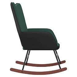 Avis vidaXL Chaise à bascule Vert foncé Velours et PVC