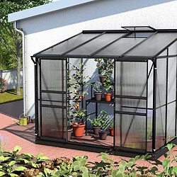 Vitavia Serre de jardin en polycarbonate 4 mm et aluminium noir avec embase Ida 201. x 262.10 x 220.80 cm.