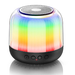 Yonis Enceinte Bluetooth Mini Lumineuse LED RGB Plein Écran Sans Fil Super Basse