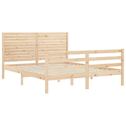 Acheter Vidaxl Cadre de lit avec tête de lit 160x200 cm bois massif