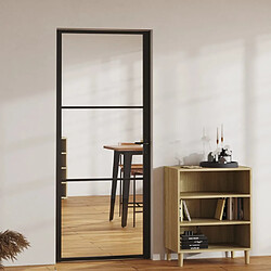 vidaXL Porte intérieure Verre ESG et aluminium 83x201,5 cm Noir