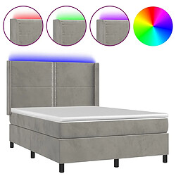 Sommier à lattes,Cadre à lattes de lit pour Adulte matelas et LED Gris clair 140x200 cm -MN92695