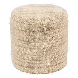 Aubry Gaspard Pouf coffre rond en laines mélangées Ø 35 cm – Dégradé beige et blanc.