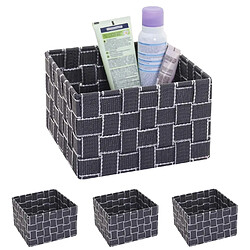 Acheter Decoshop26 4x paniers de rangement salle de bain maquillage 12x19x19cm gris foncé 04_0000606