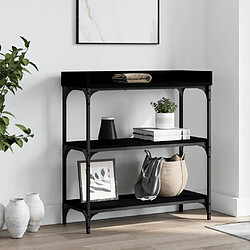 Maison Chic Table console | Meuble d'entrée | Table d'appoint avec étagères noir 75x30x80 cm -GKD22184